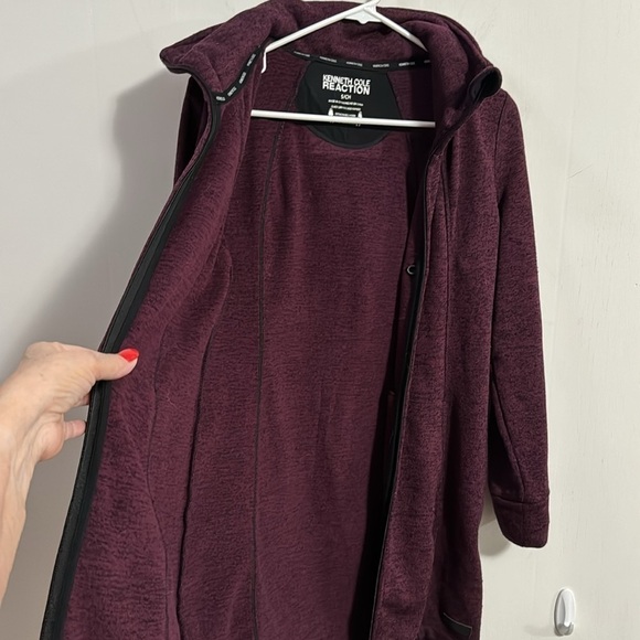 Kenneth Cole Reaction long sweater coat Sz Small detachable hoodie - Picture 5 of 8